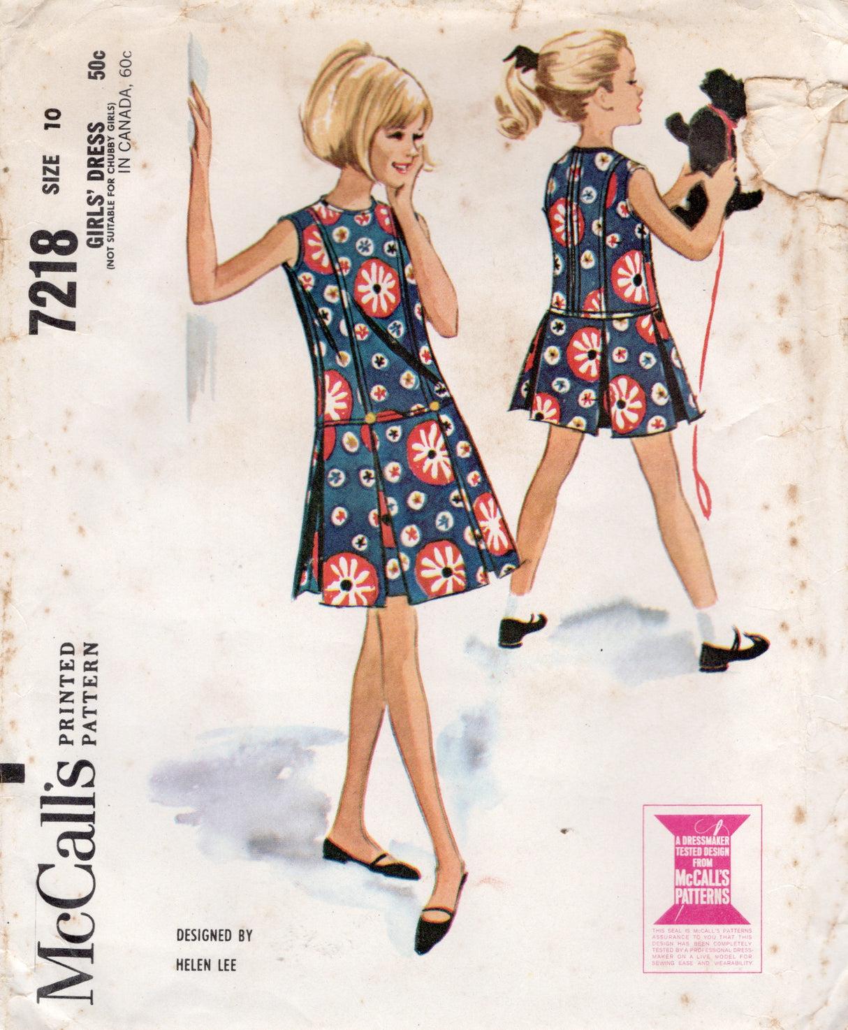 1960's McCall's by Helen Lee Child's Drop Waisted Dress Pattern - Chest 28" - No. 7218