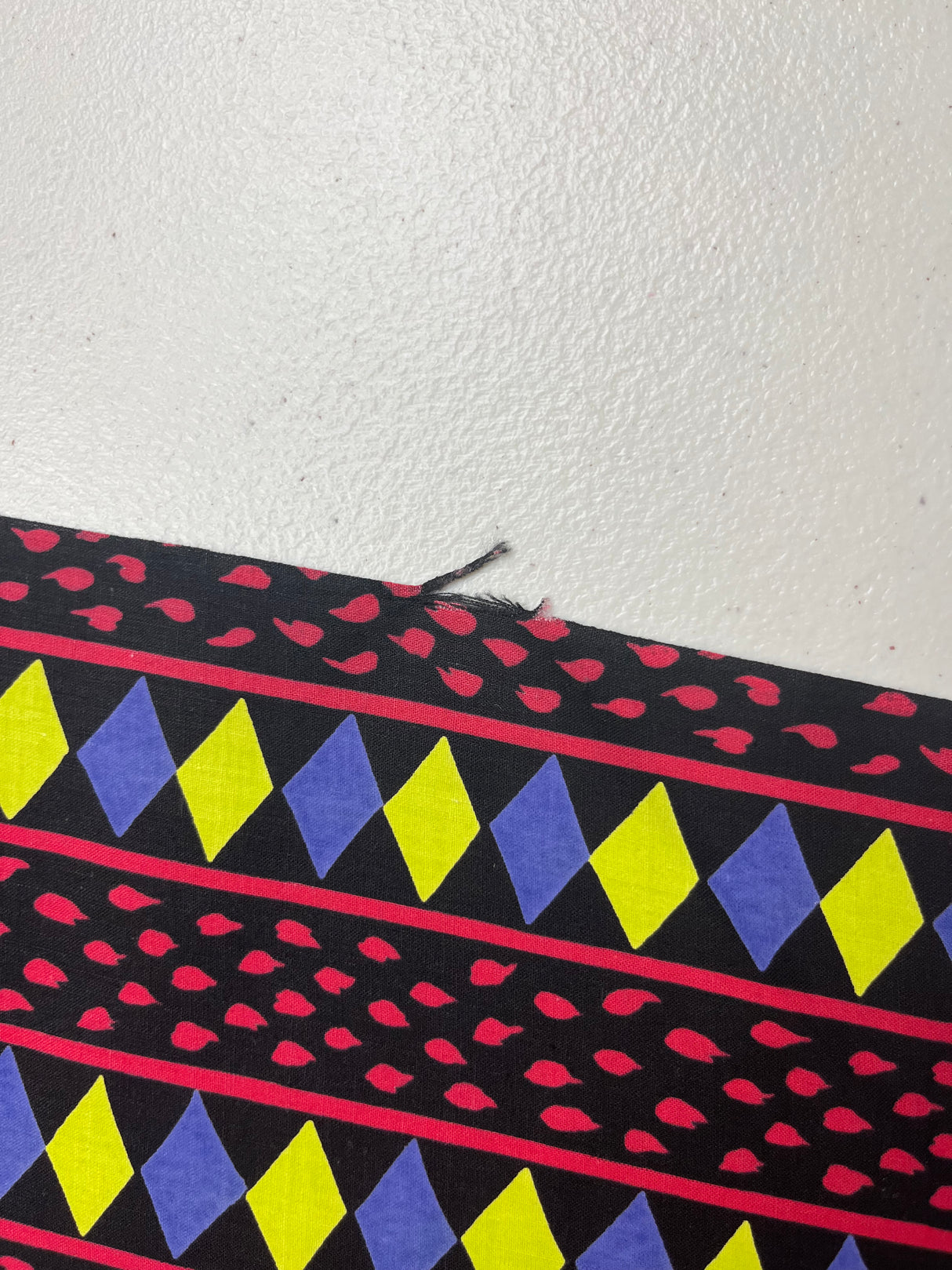 1950’s Harlequin and Rain Drops Cotton Novelty Print Fabric - Piece (P180)