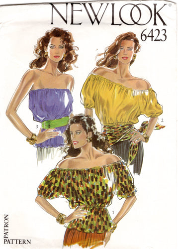 1990's New Look Off the Shoulder or Halter Top pattern - Bust 31.5-32.5-34-36-38-40