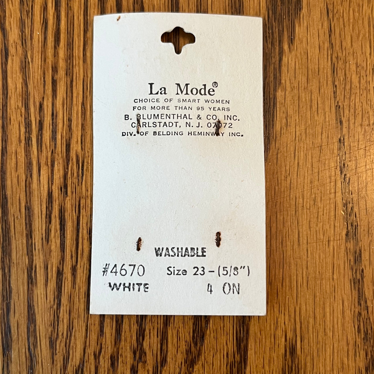 1980’s La Mode Plastic Buttons - Cream color with glitter inside - Set of 4 - Size 23 - 5/8" - on card