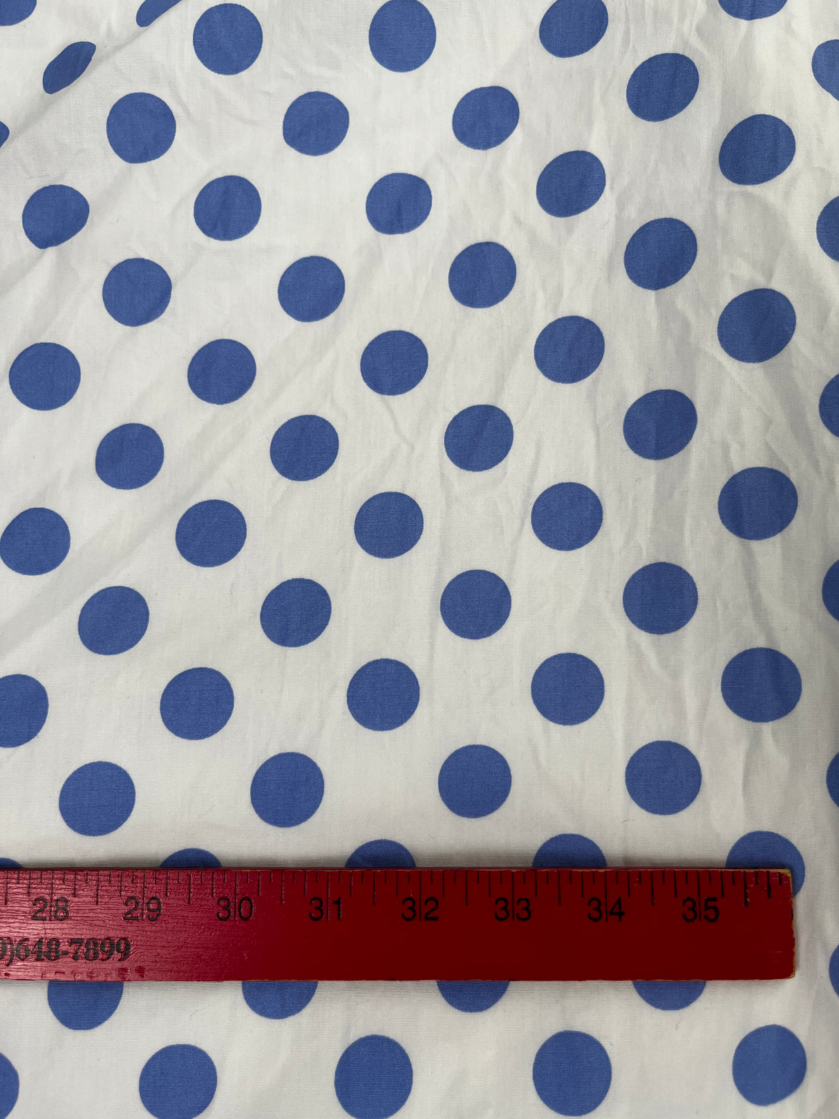 Modern Cornflower Blue Polka Dot Fabric - (P255)