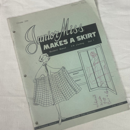 1960’s Junior Miss Makes a Skirt - 4-H Member Manual - Unit 1 - Soft cover