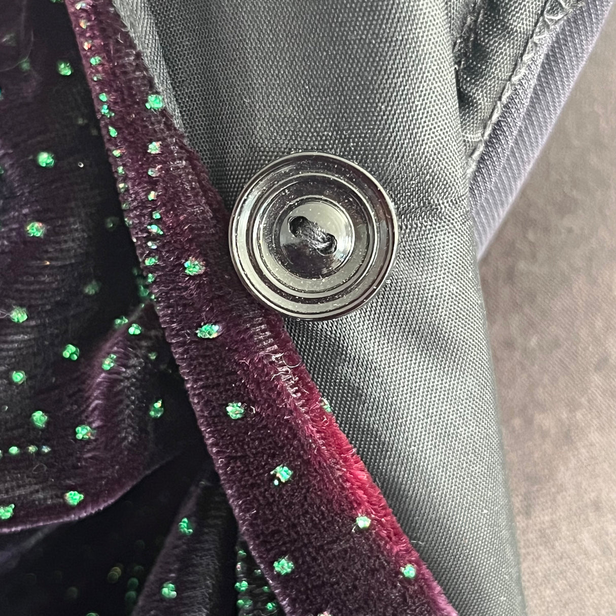 1980’s Black Velvet Taffeta Leg Of Mutton Sleeve Dress Leslie Fay Evenings XS