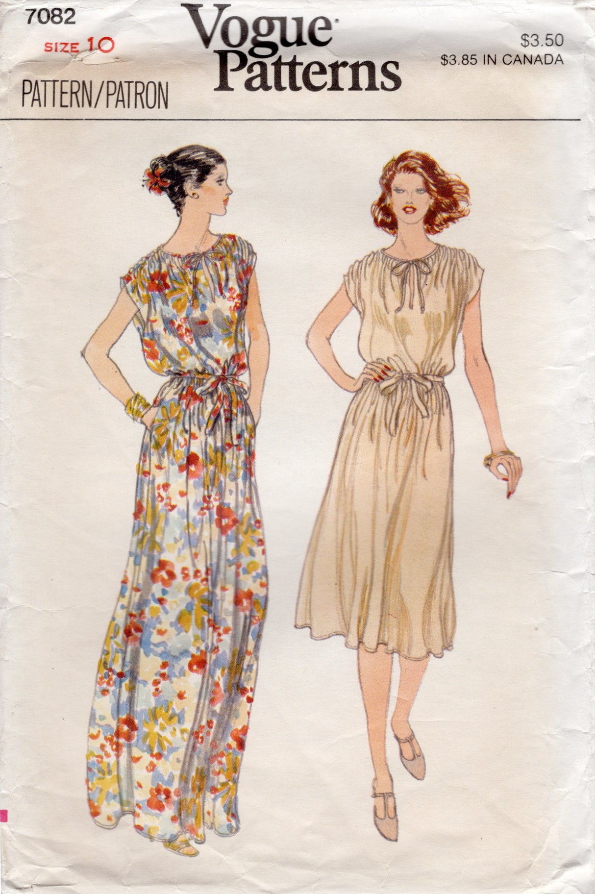 1970's Vogue Very Loose fitting Pullover Dress Pattern - Bust 32.5" - No. 7082