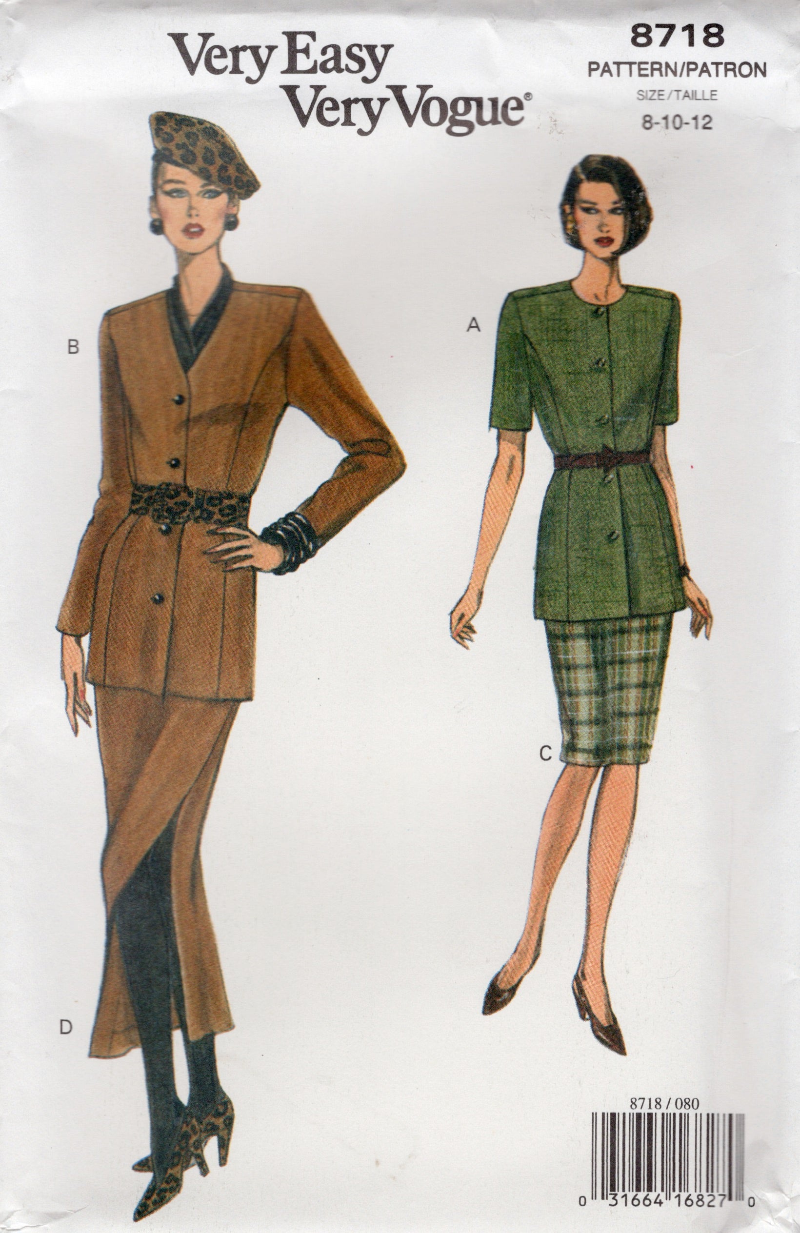 Slight vogue 変形 テーラードジャケット 1990's Vogue Princess Line Jacket, and Pencil Skirt in Two Lengths