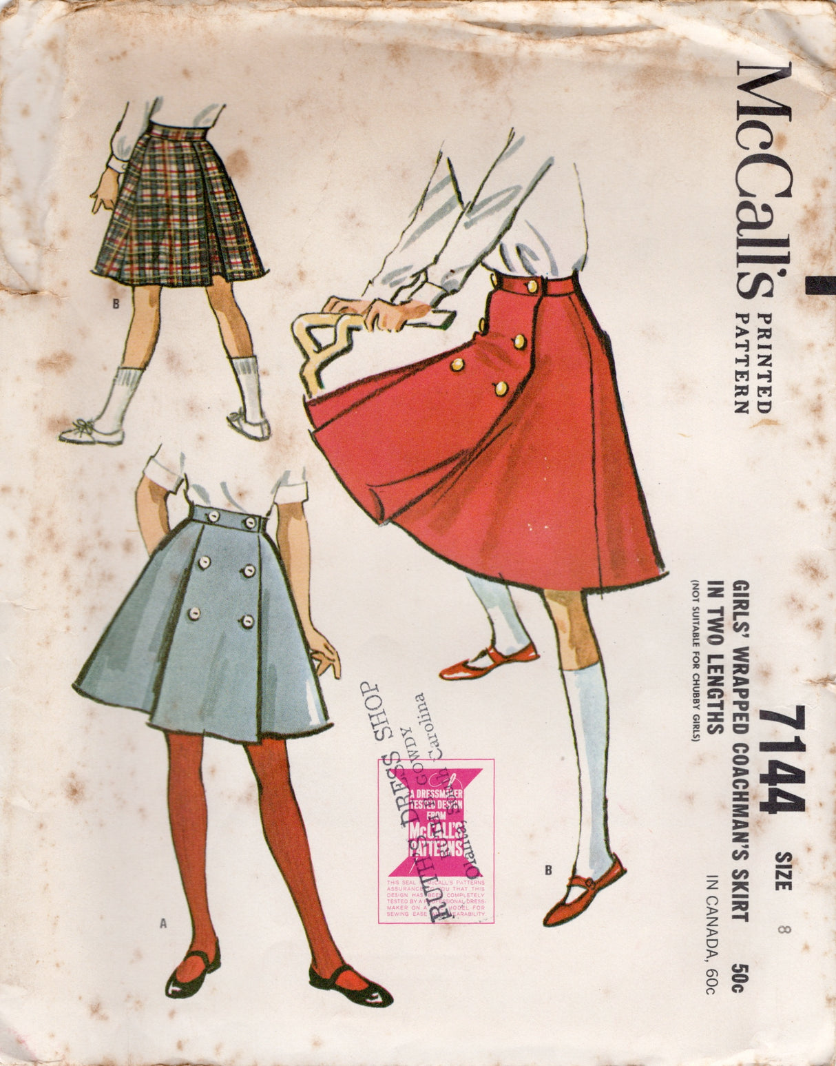1960's McCall's Child's Wrap-Skirt Pattern - Waist 23" - No. 7144