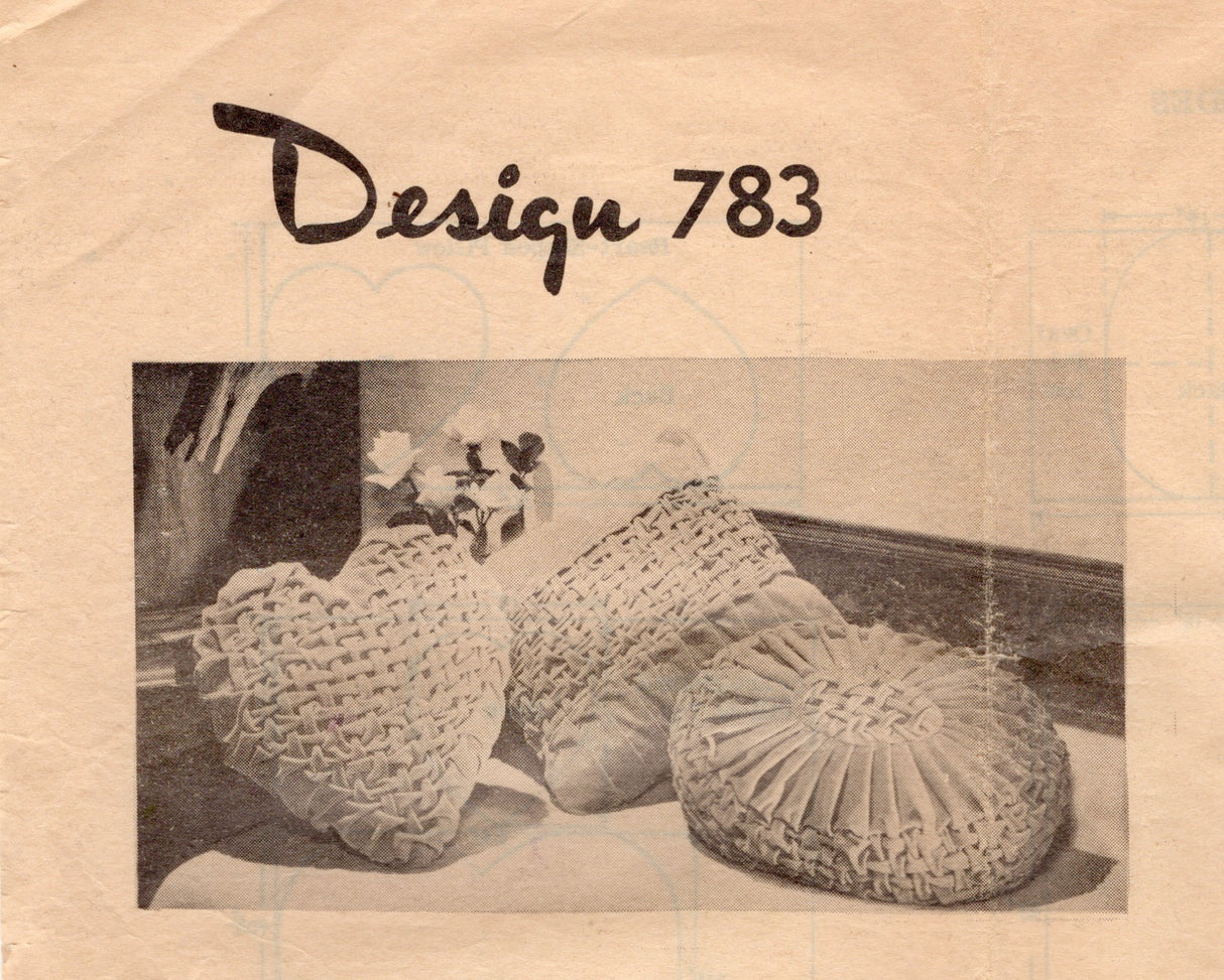 1960's Mail Order Smocked Pillow Set Pattern - No. 783
