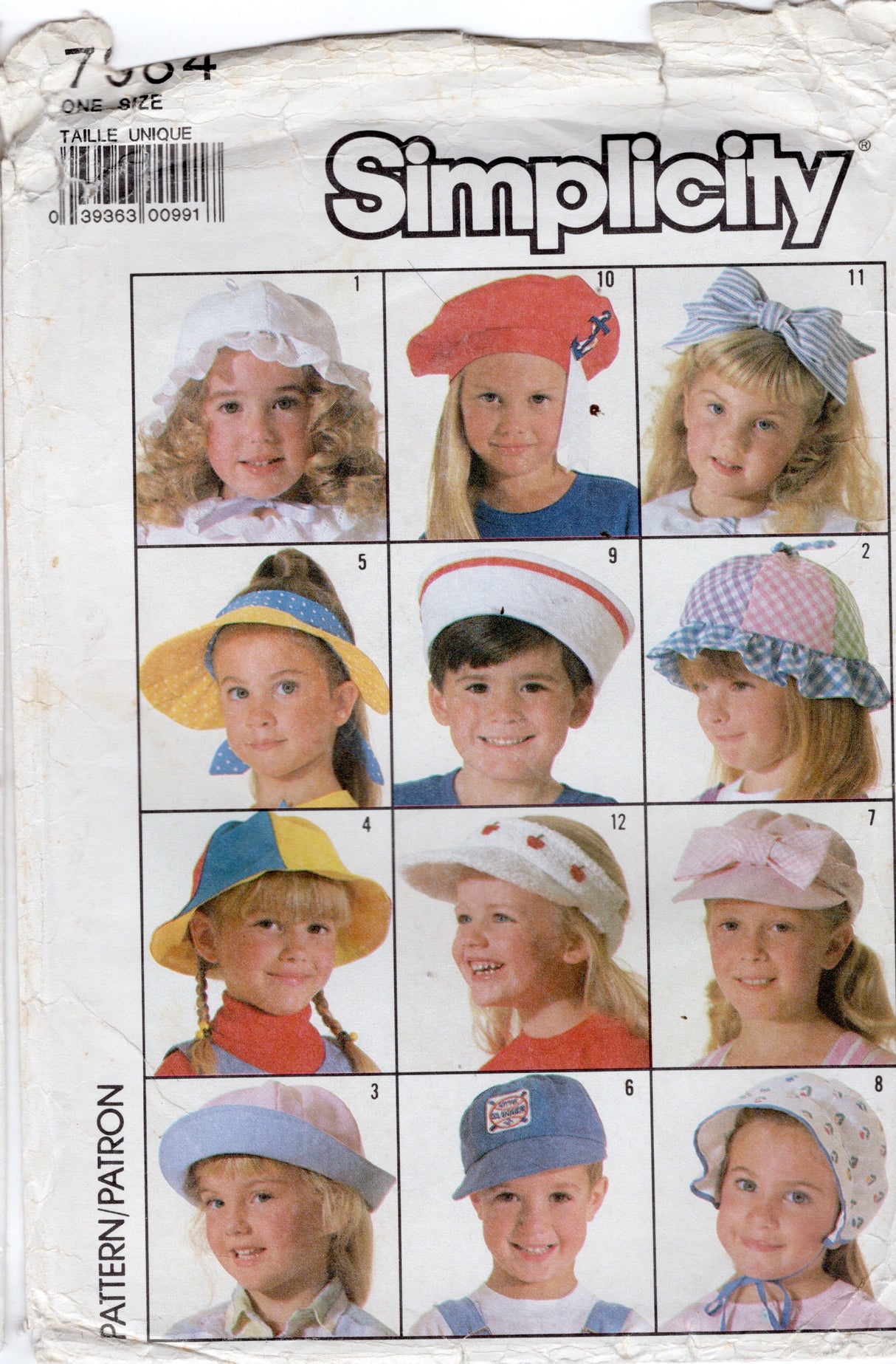 1980's Simplicity Child's Hat Pattern - No. 7984