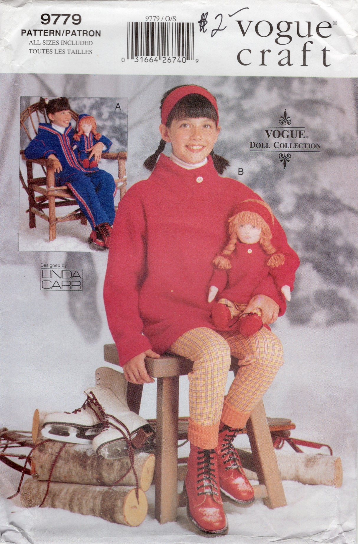 1990's Vogue Child's and Doll's Warm up Suits Pattern - Chest 26-32" - No. 9779