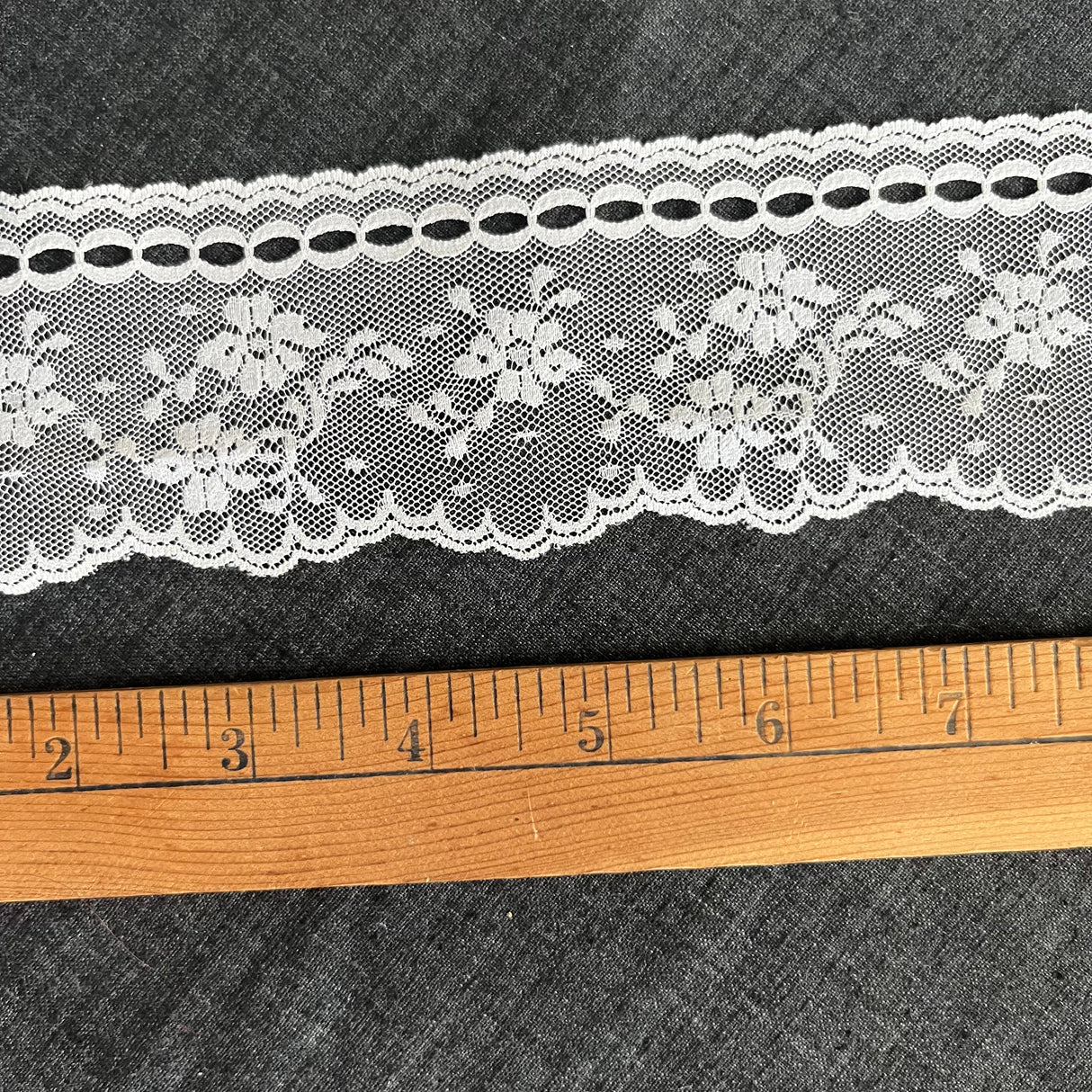 1970’s White Floral Polyester and Nylon Lace - BTY (TR21)