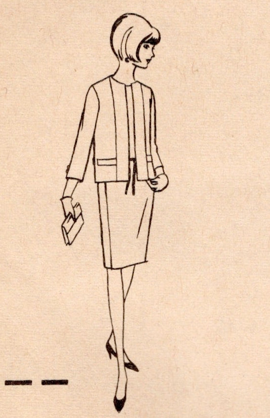 1960's McCall's Designer Sheath Dress and Jacket pattern -Laird-Knox - Bust 36" - No. 8582