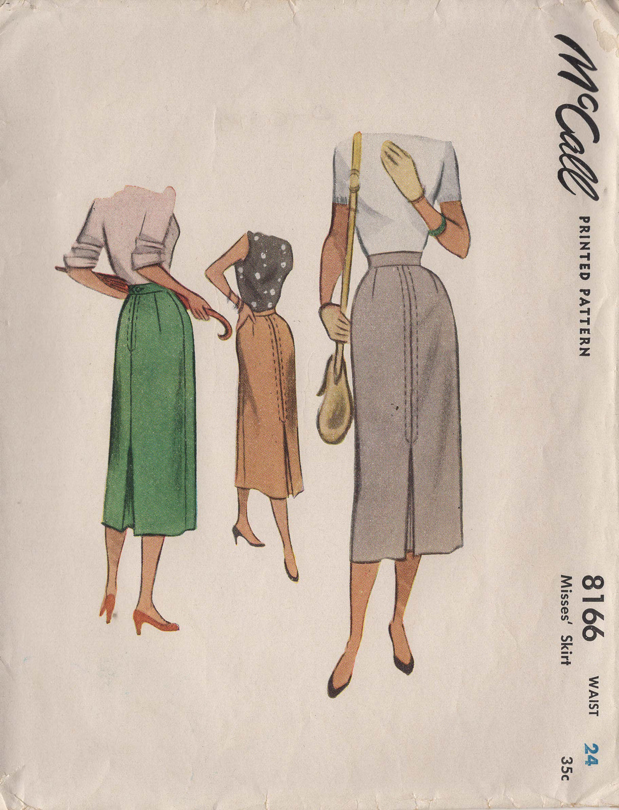 1950's McCall's Skirt Pattern - Waist 24" - No. 8166