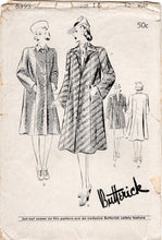 1940's Butterick Swagger Coat Pattern - Bust 32" - No. 8395