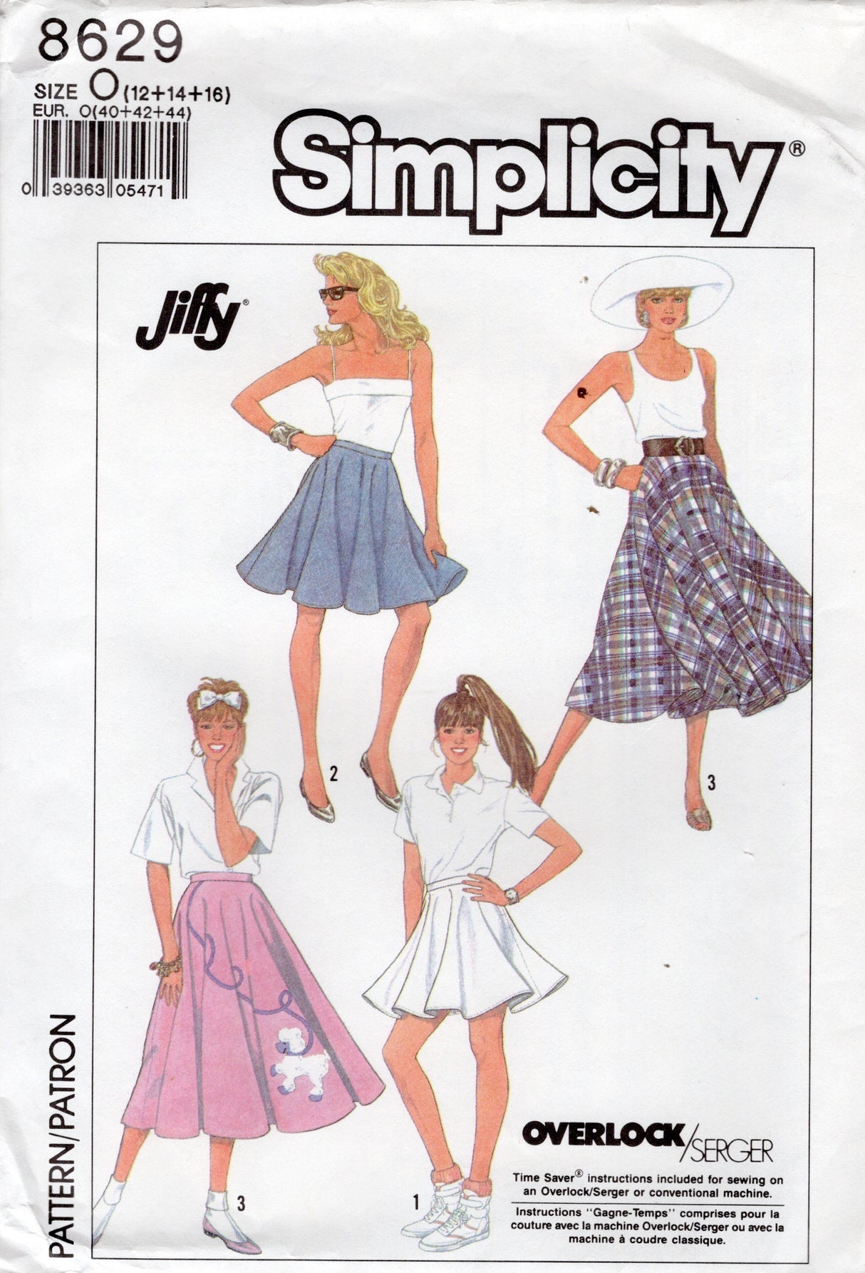 1980’s Simplicity Circle Skirt Pattern with Applique pattern - Waist 26.5-30" - No. 8629