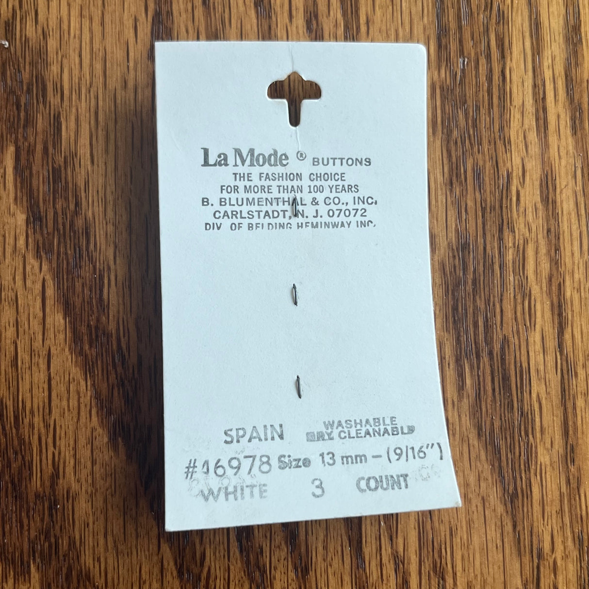 1980’s La Mode White Opalescent Buttons - Set of 3 - Size 13 - 9/16" - on card