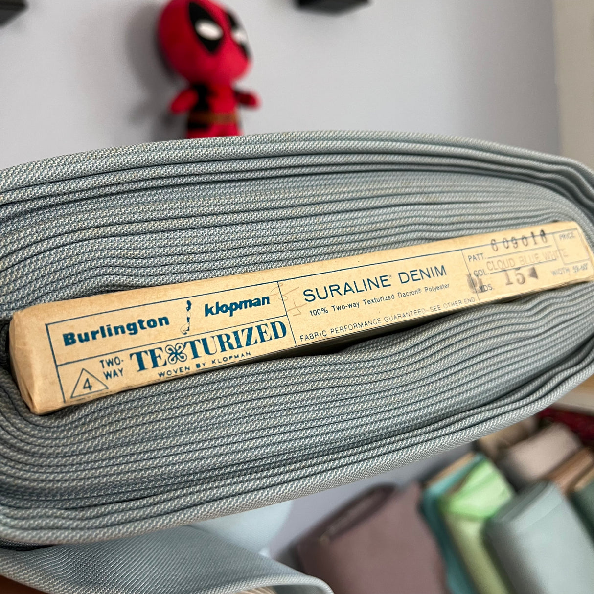 1970's Suraline Denim Fabric - Double Knit Polyester - BTY (K12)