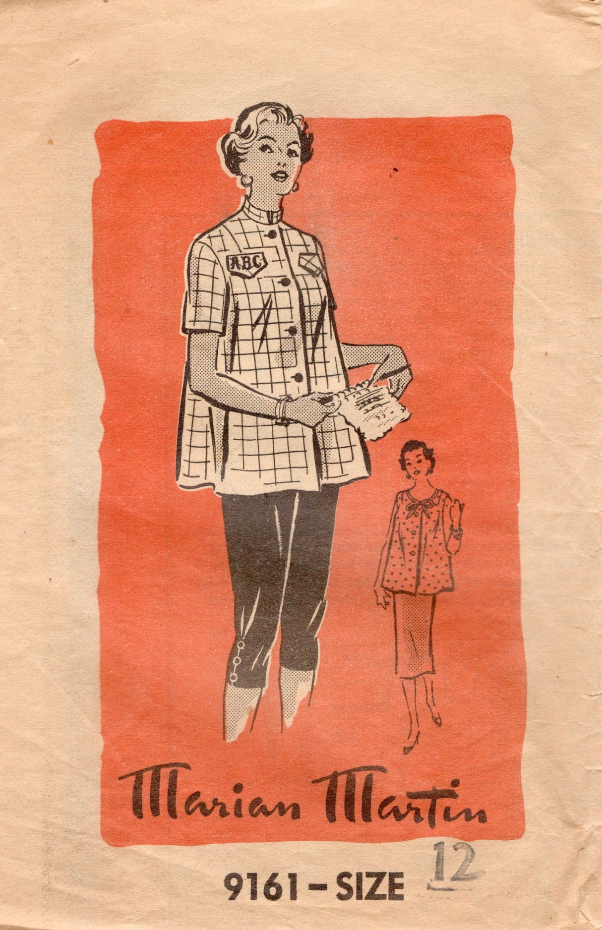 1950's Marian Martin Maternity Blouse Skirt and Trousers - Bust 30" - No. 9161