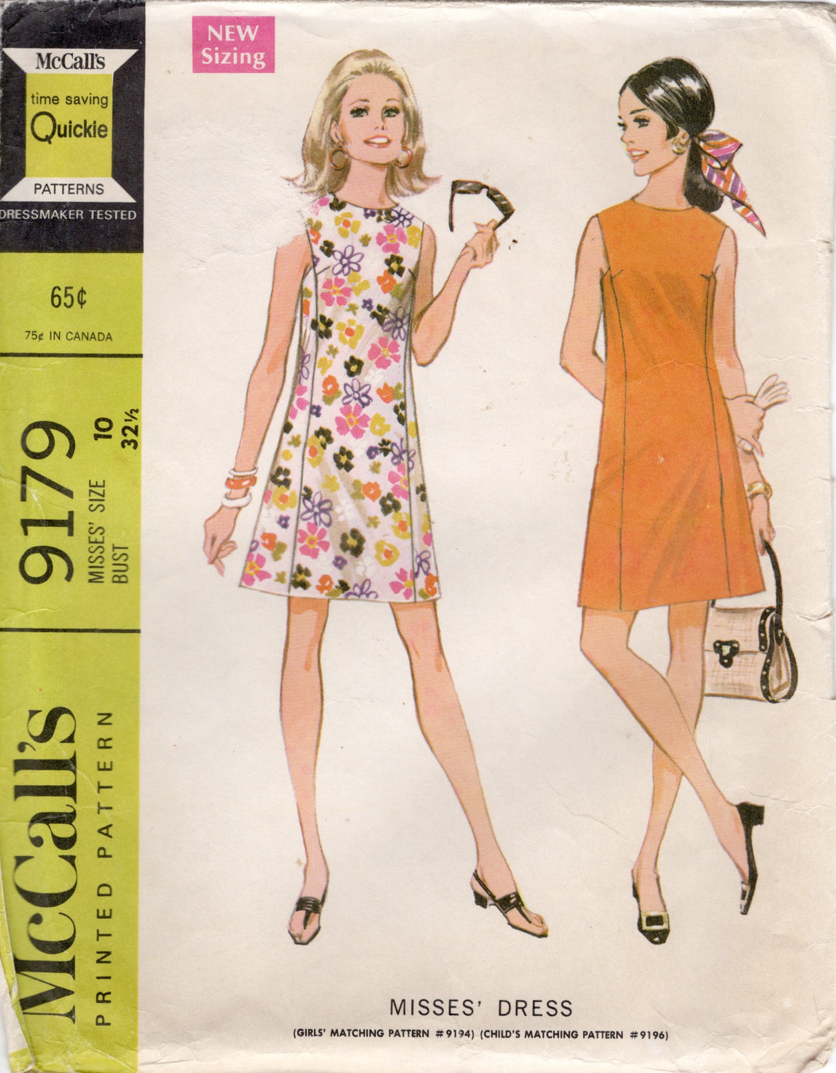 1960's McCall's Princess Seam Dress pattern - Bust 32.5" - No. 9179