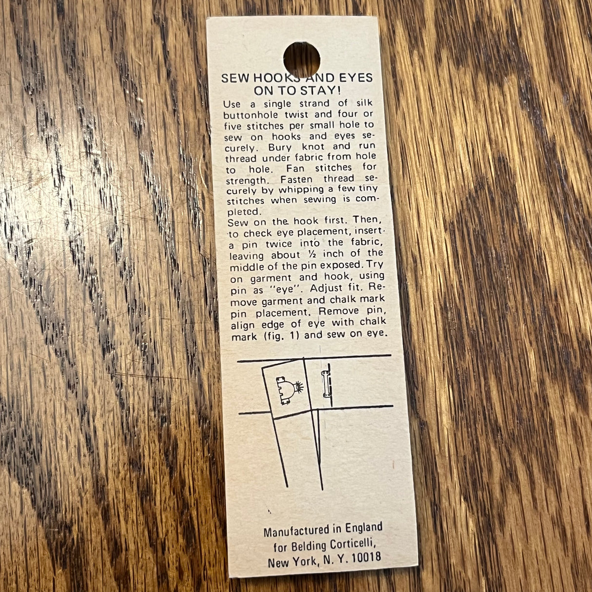 1970's Belding Corticelli Hook & Eye Waistband Closures - NOS