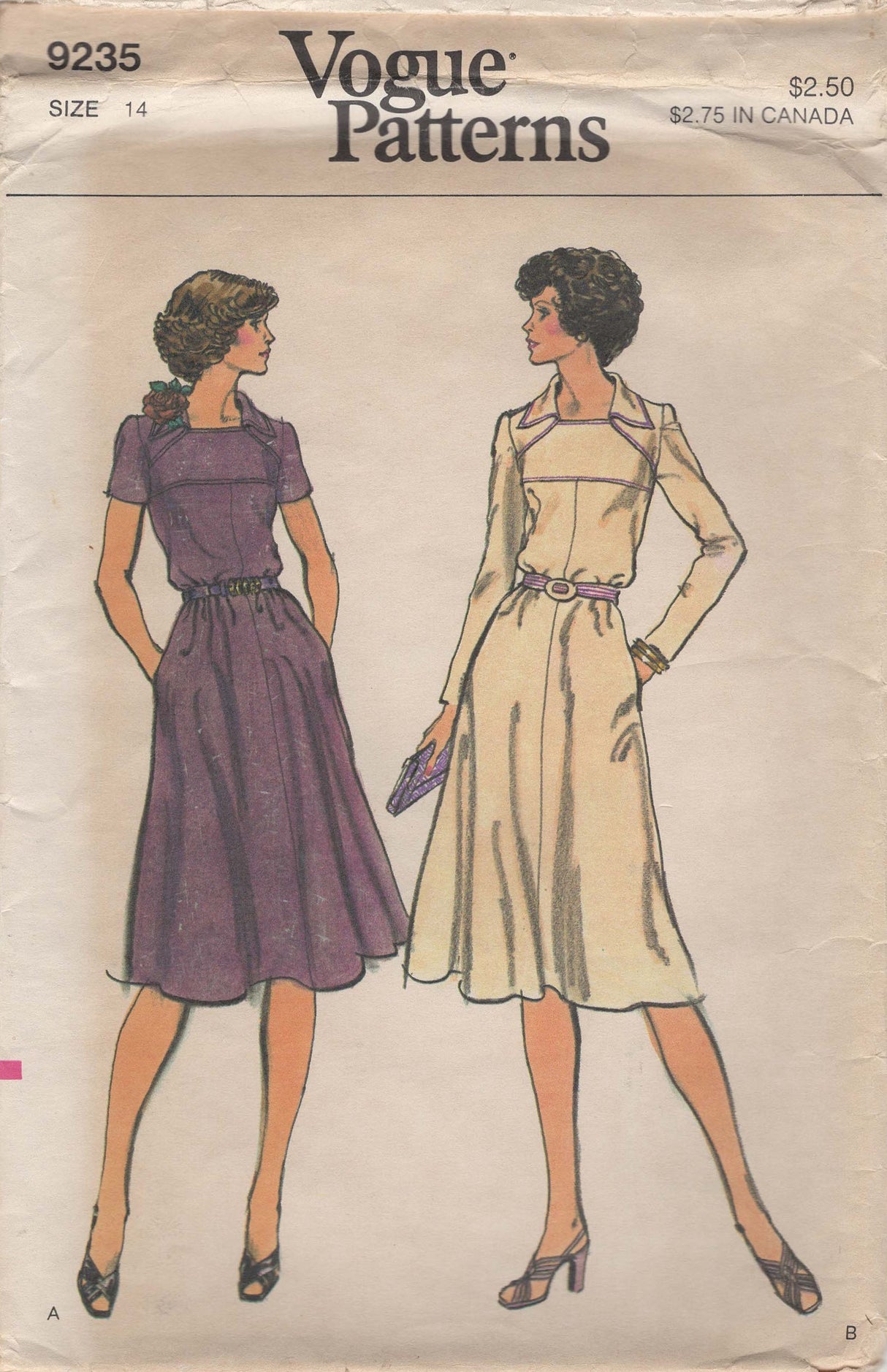 1970’s Vogue Detailed Bodice Dress Pattern - Bust 36" - No. 9235
