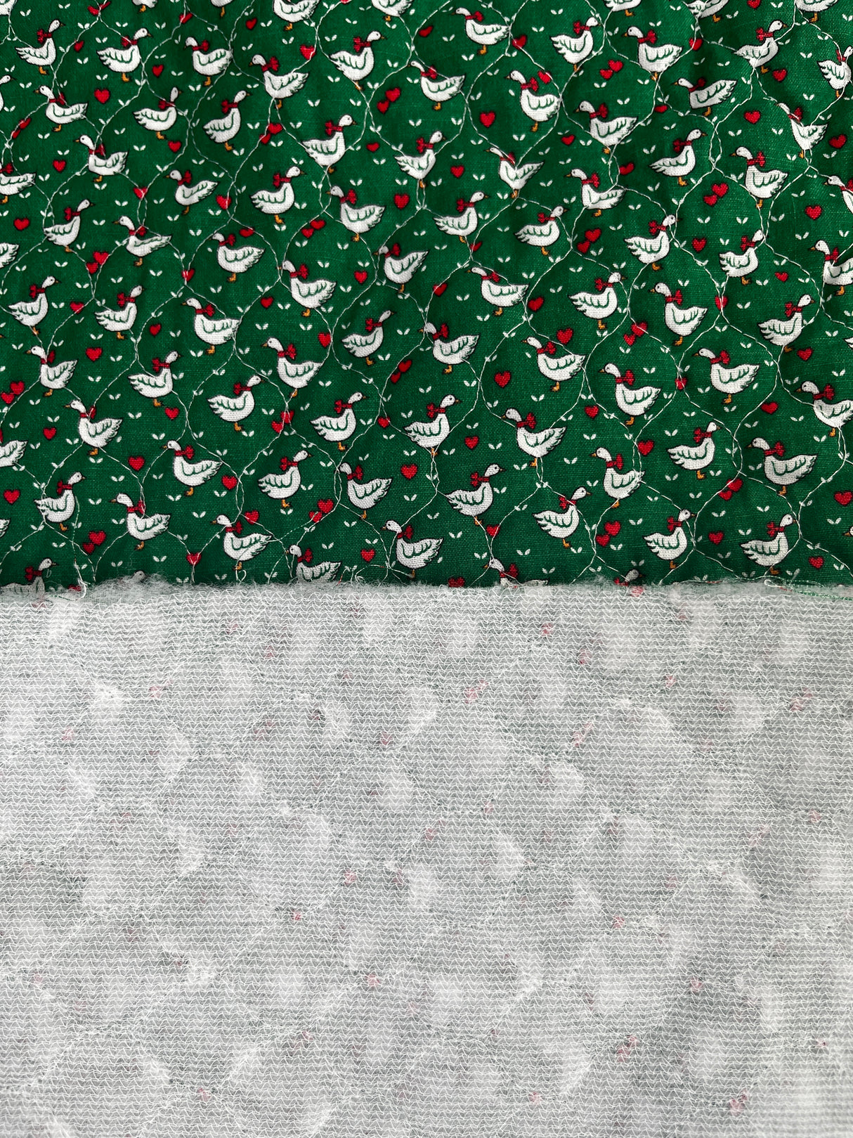 1990's Goose Novelty Print Pre-Quilted Fabric - (P250)