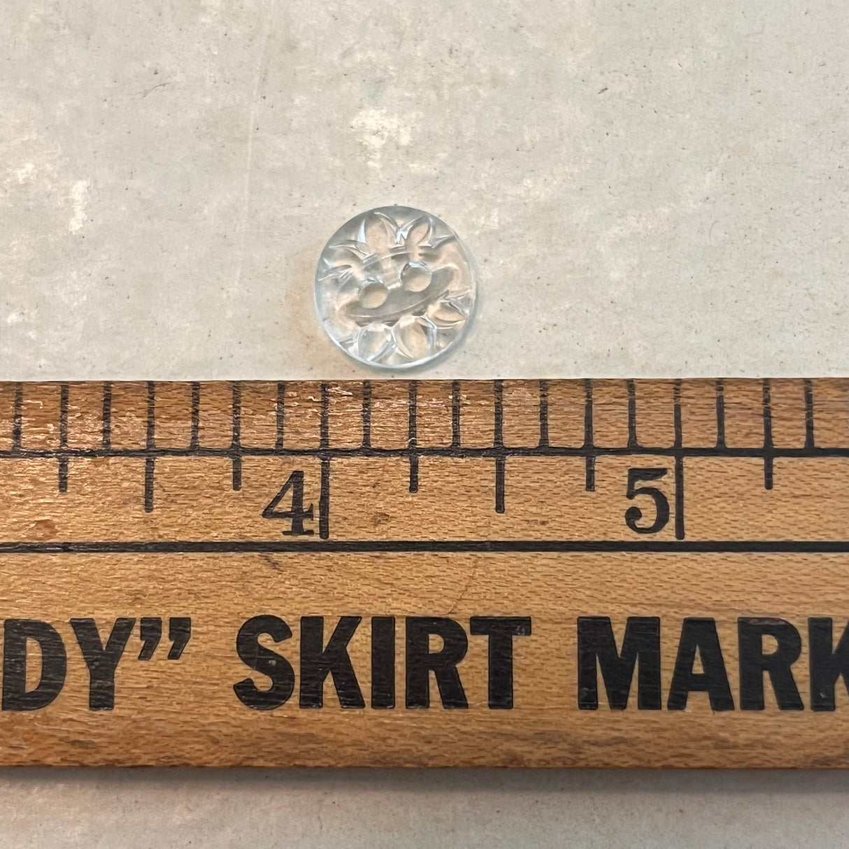 1970’s Clear Floral Print Plastic Buttons - 1/2” - loose