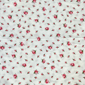 1950’s Red/Pink Rose Cotton Fabric - 1 yd+