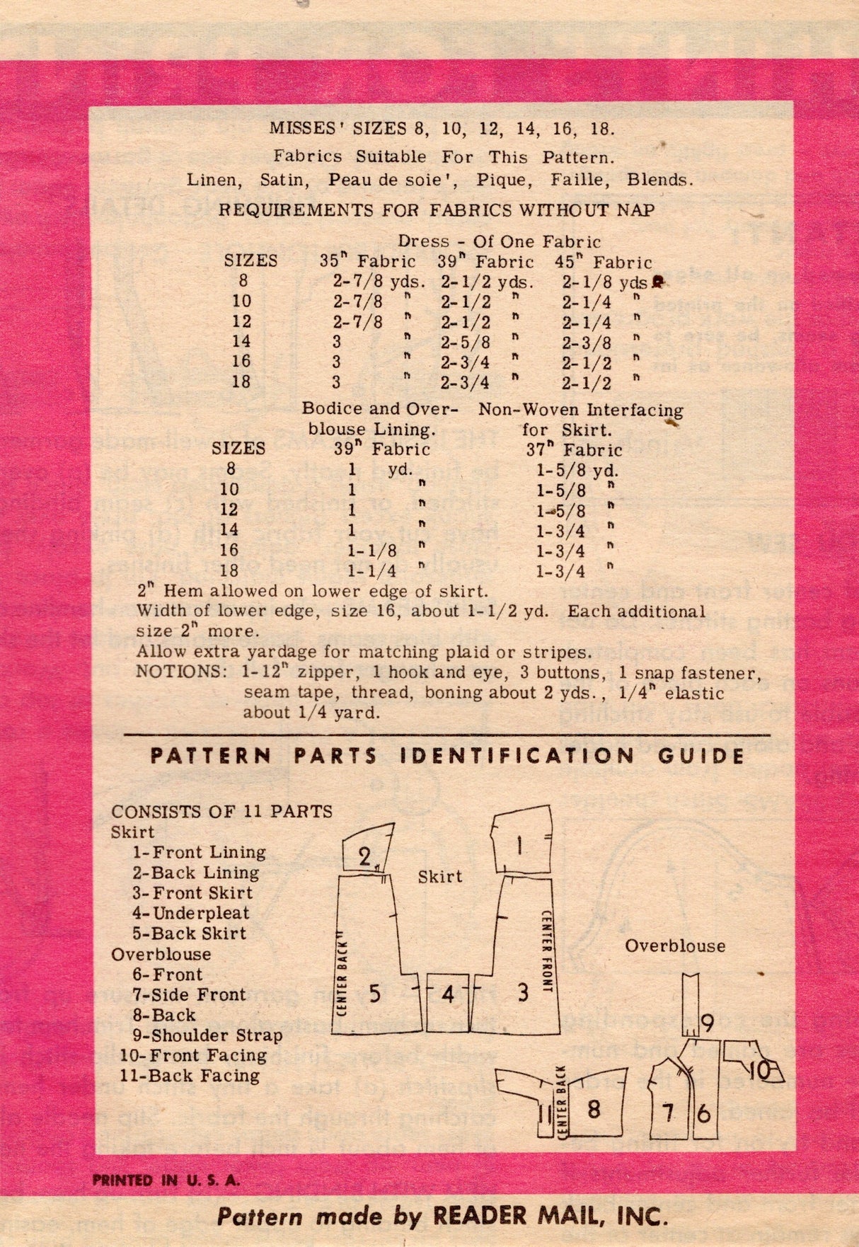 1960's Prominent Designer Oleg Cassini Two Piece Dress - Bust 32" - A661