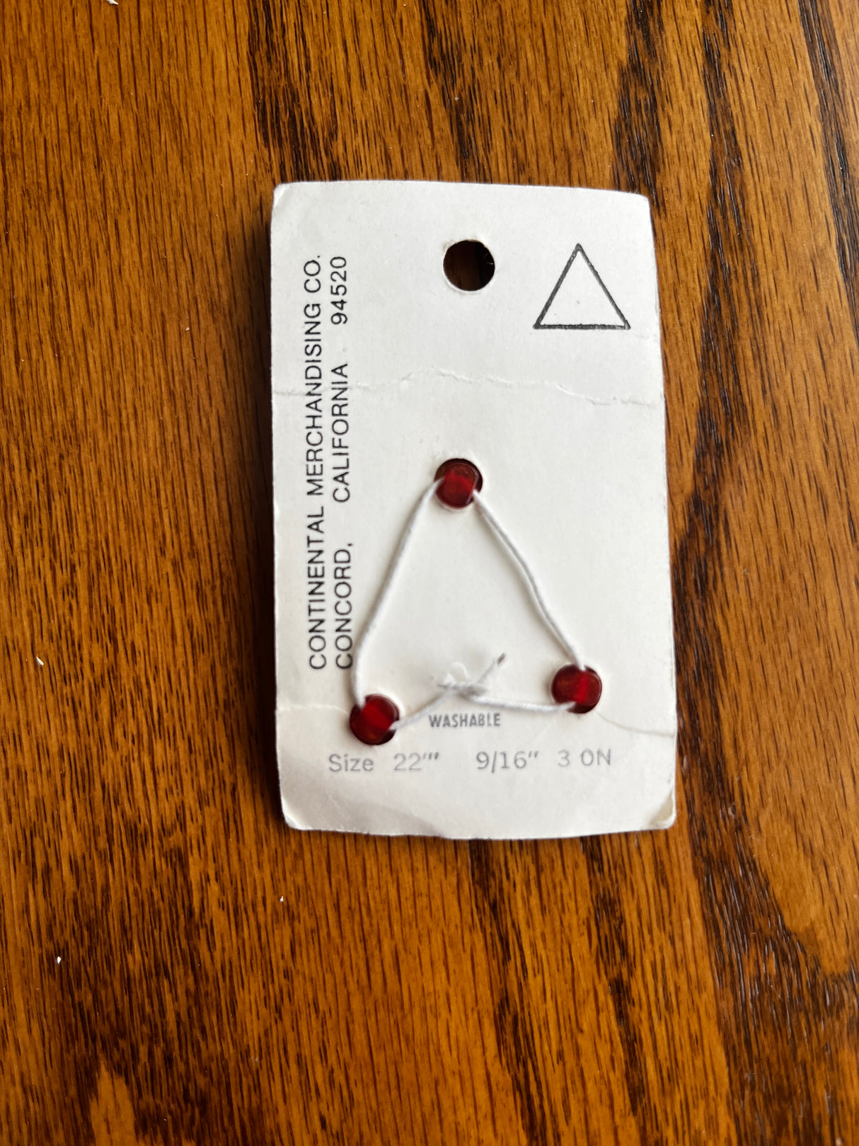 1980’s Élan Light Orange Pearlescent Plastic Shank Buttons - Set of 3 - 9/16” - on card