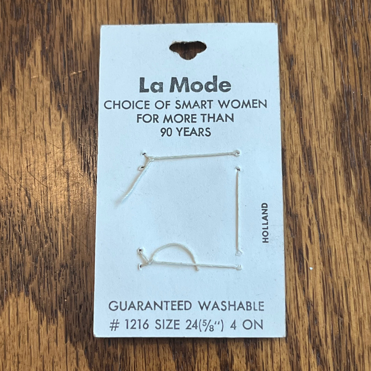 1970’s La Mode Plastic Shank Buttons - Tan (Matte finish) - Set of 4 - Size 24 - 5/8" - on card