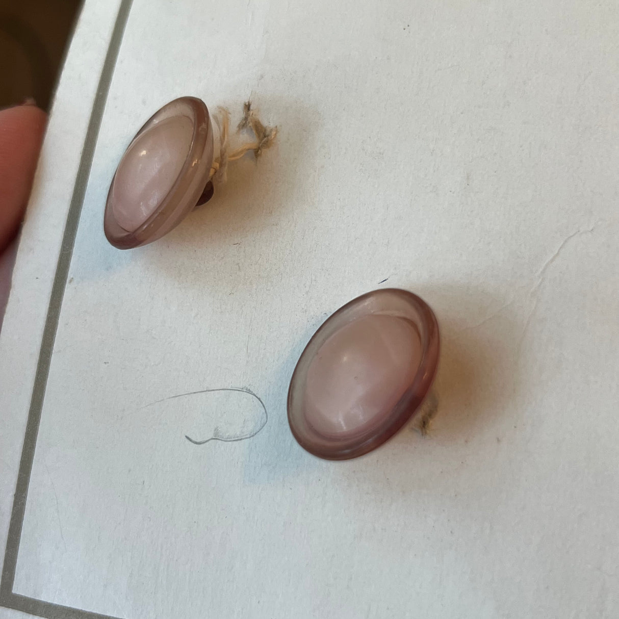 1960’s Fashionable Buttons Plastic Shank Buttons - Light Pink - Set of 3 - 3/4" - on card