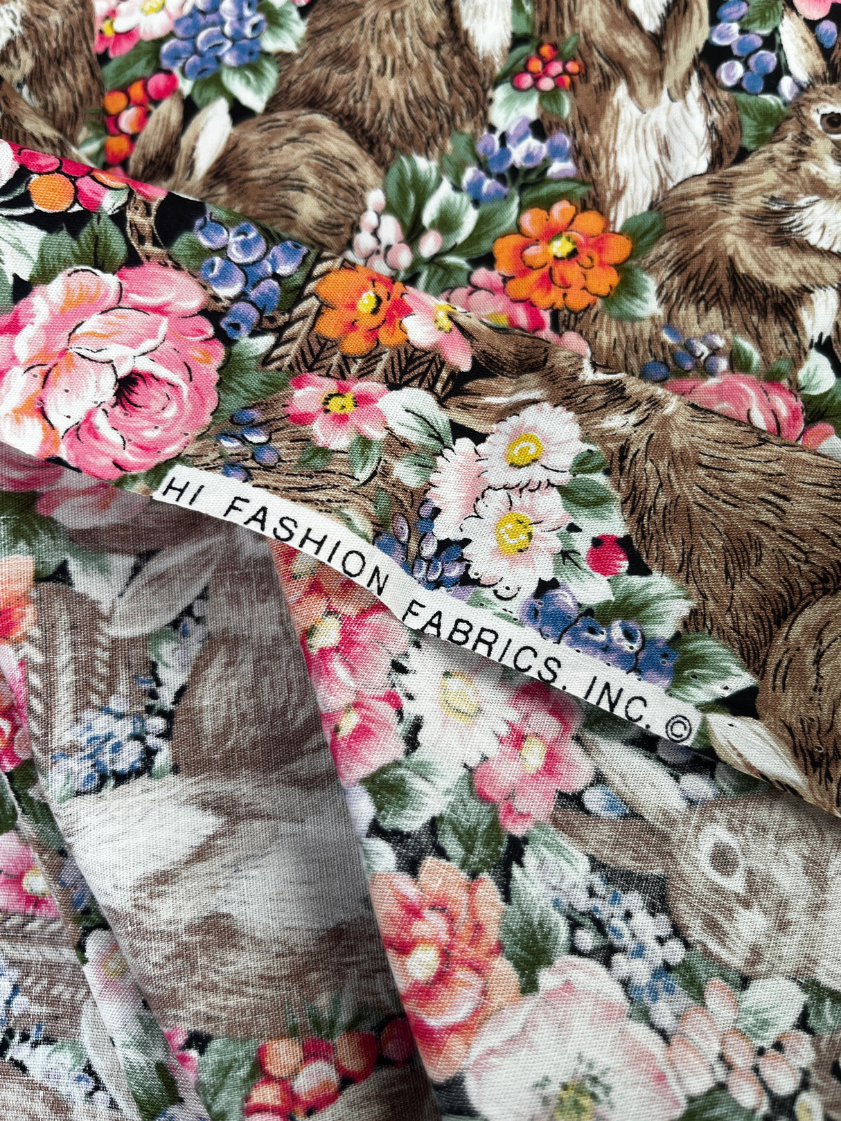 1990's Bunny Novelty Print Fabric - (P253)