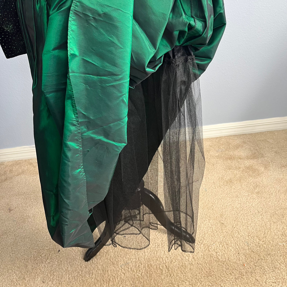 1980’s Black Velvet Taffeta Leg Of Mutton Sleeve Dress Leslie Fay Evenings XS