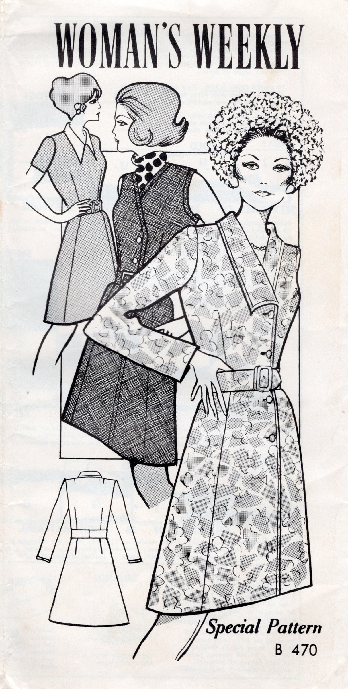 1970's Woman's Weekly Shirtwaist Dress Pattern - Bust 48" - No. B470
