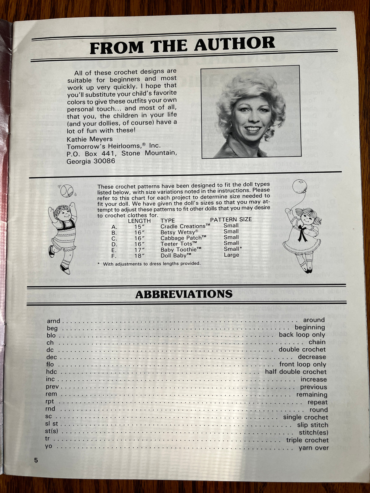 1985 Crocheted Doll Clothes Booklet