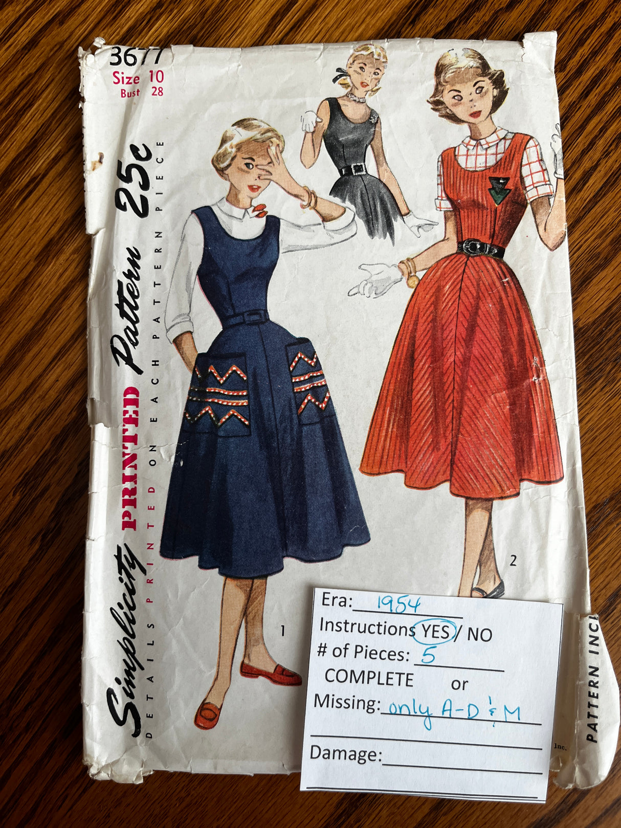 Vintage Pattern LOT of 10 INCOMPLETE patterns- 1940-70’s