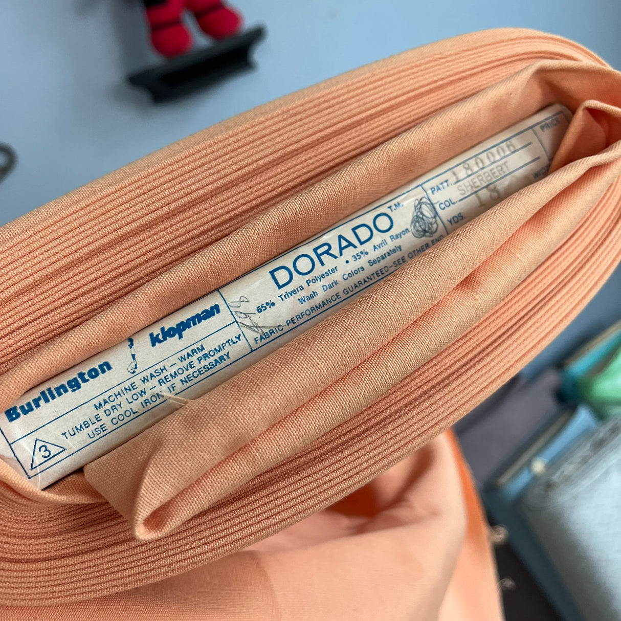 1960’s Burlington "Dorado" Sherbert Orange - Polyester Rayon Blend - BTY (G13)