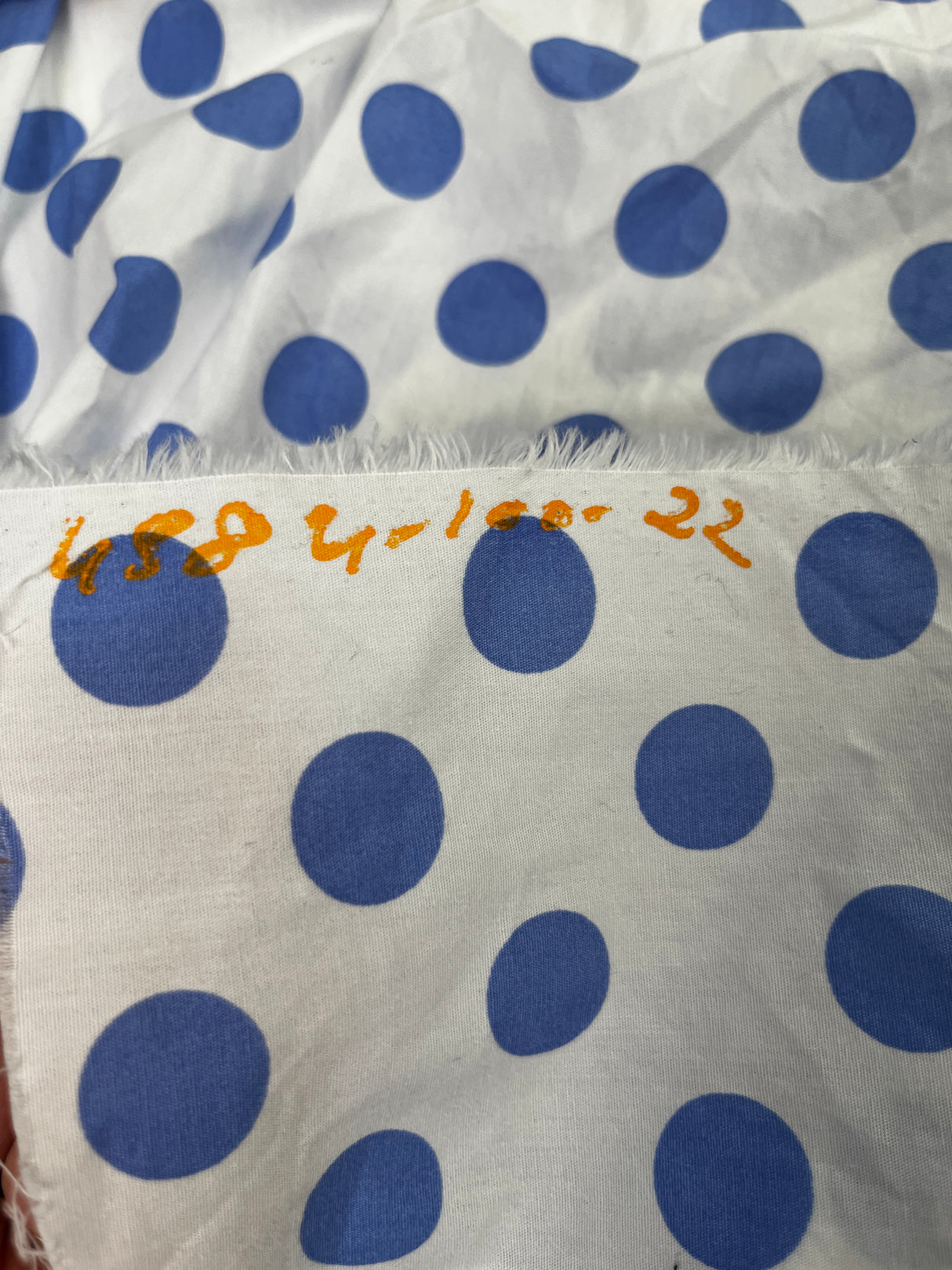 Modern Cornflower Blue Polka Dot Fabric - (P255)