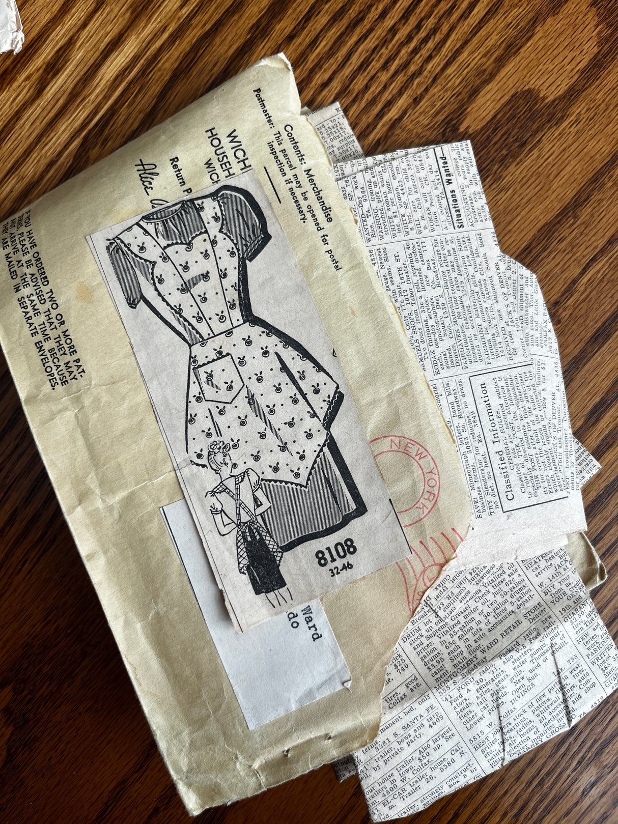 Vintage Pattern LOT of 10 INCOMPLETE patterns- 1940-70’s