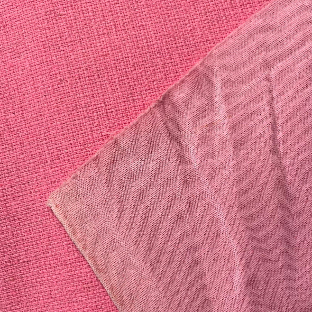 1970’s Bright Pink Solid Color Bonded Fabric- Acrylic - BTY (J10)