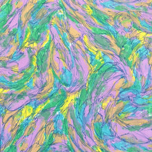 1970’s Pastel Watercolor Squiggles Fabric - Polyester - BTY