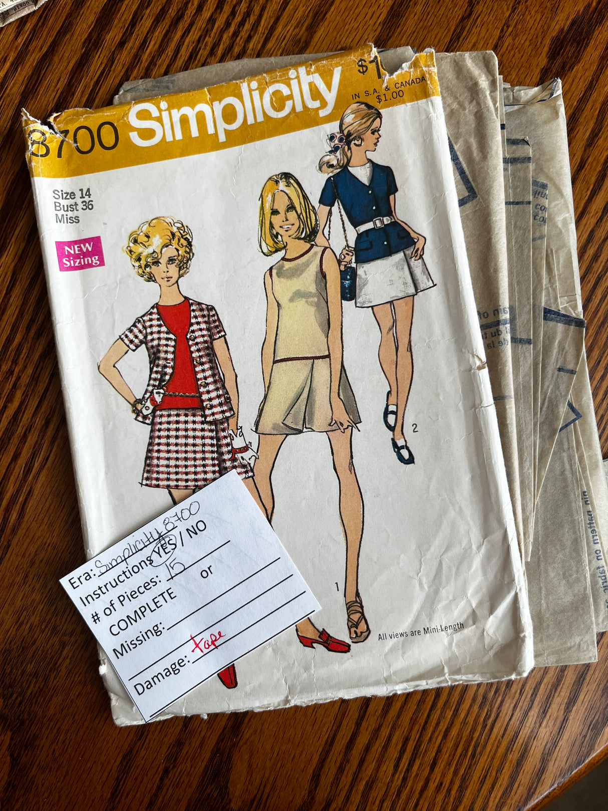 Vintage Pattern LOT of 10 INCOMPLETE patterns- 1940-70’s