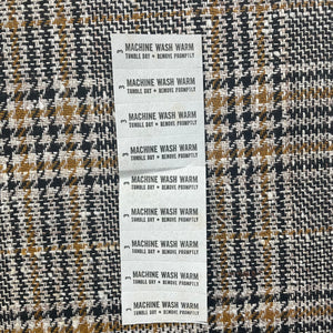 1970's Brown and Black Plaid Rayon Blend Bonded Fabric- BTY