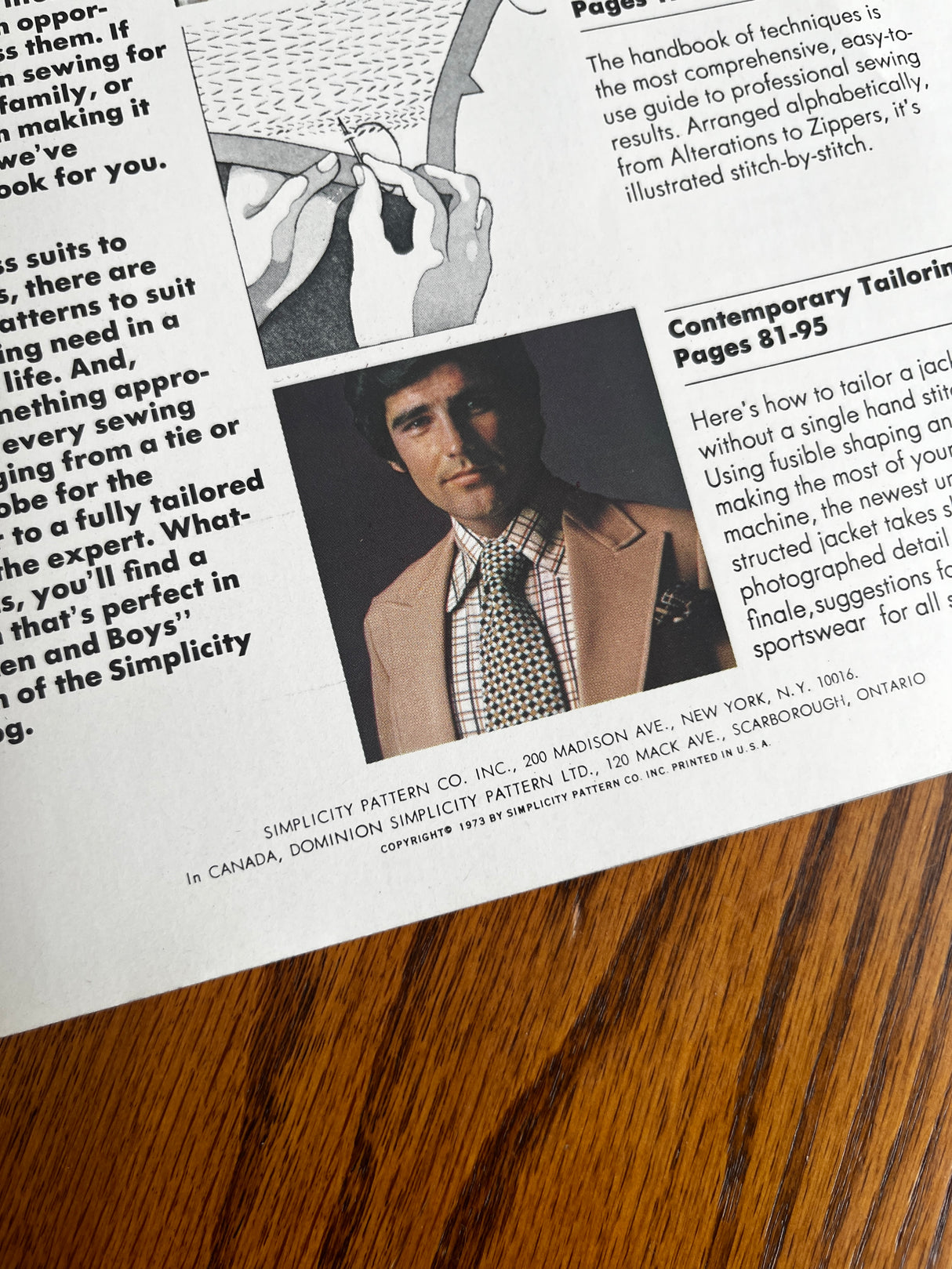 1970’s Simplicity Sewing for Men and Boys Booklet