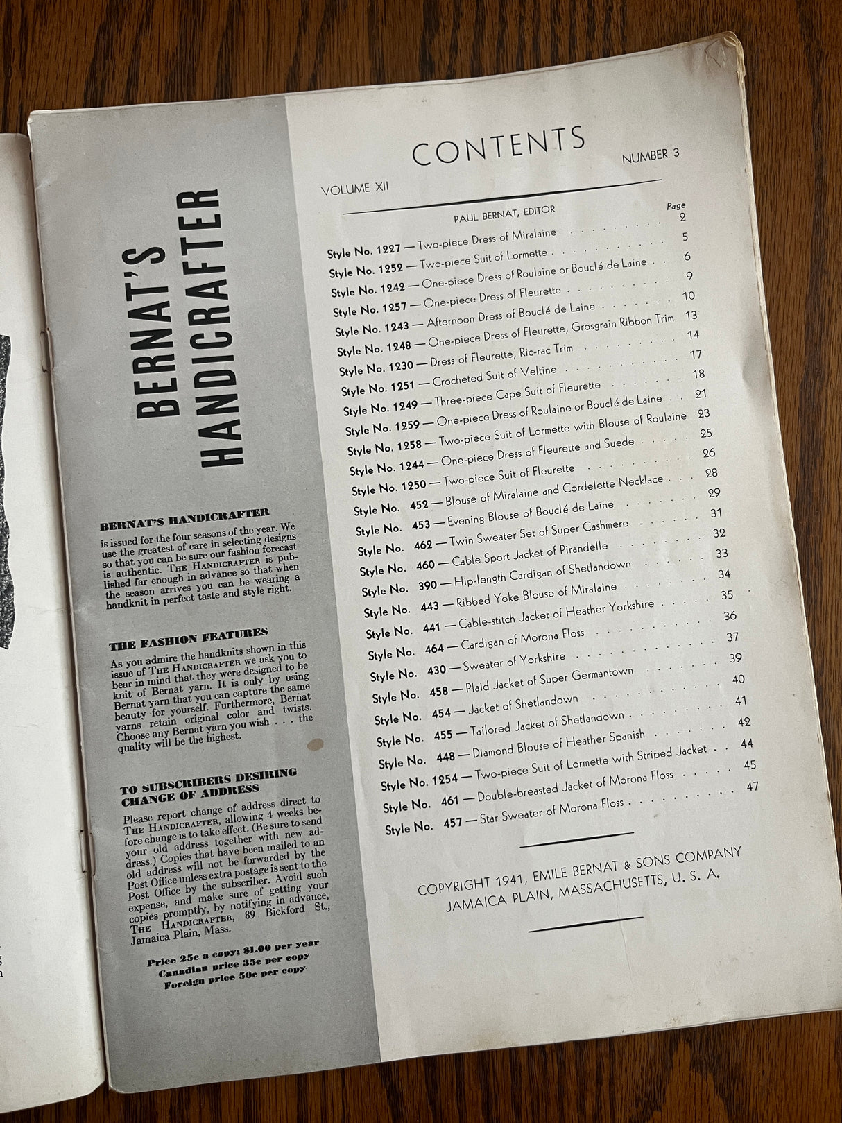 1940's Handicrafter Knits Booklet - Original Paper Copy - Vol. 7, No. 3