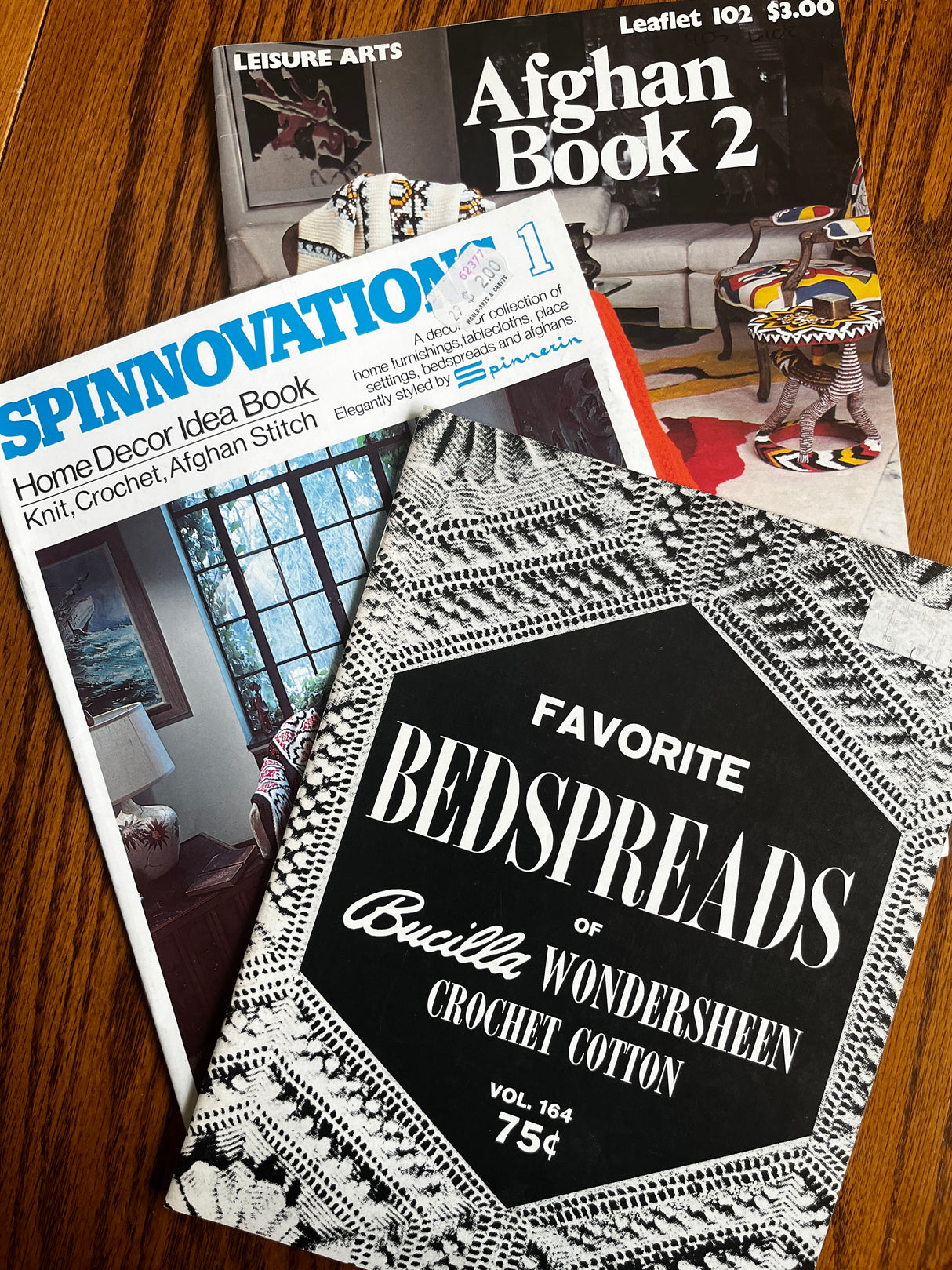 1970's Set of 3 Bedspread and Afghan Books