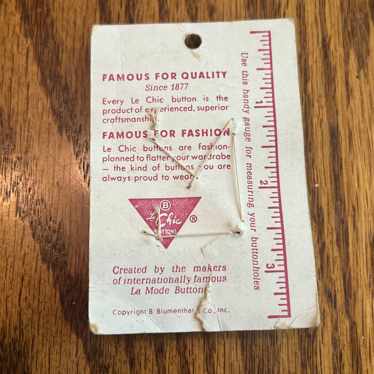 1960’s Fashionable by Le Chic Plastic Buttons - Black with Rhinestones - Set of 5 - 4/8” - on card