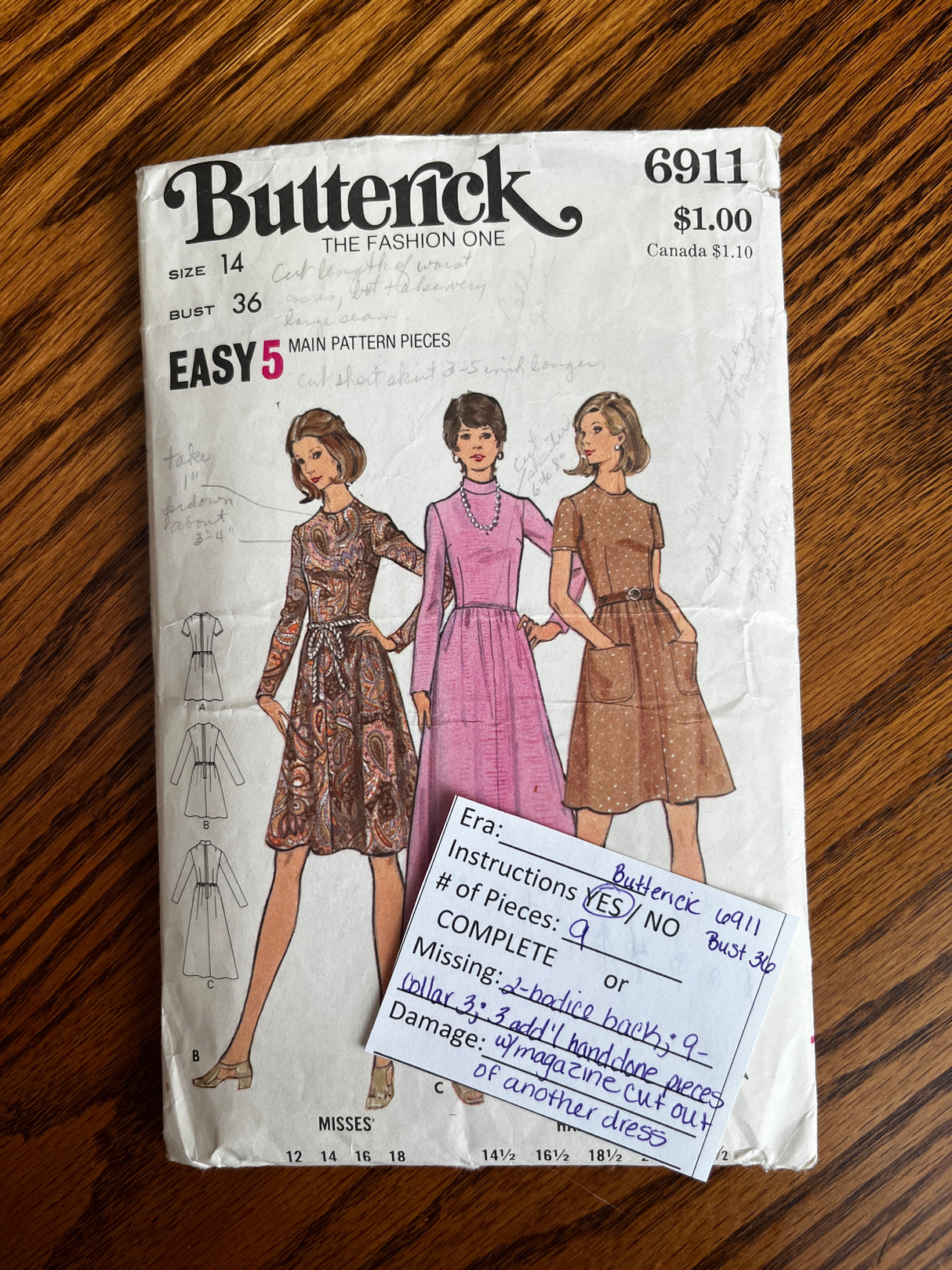 Vintage Pattern LOT of 10 INCOMPLETE patterns- 1940-70’s