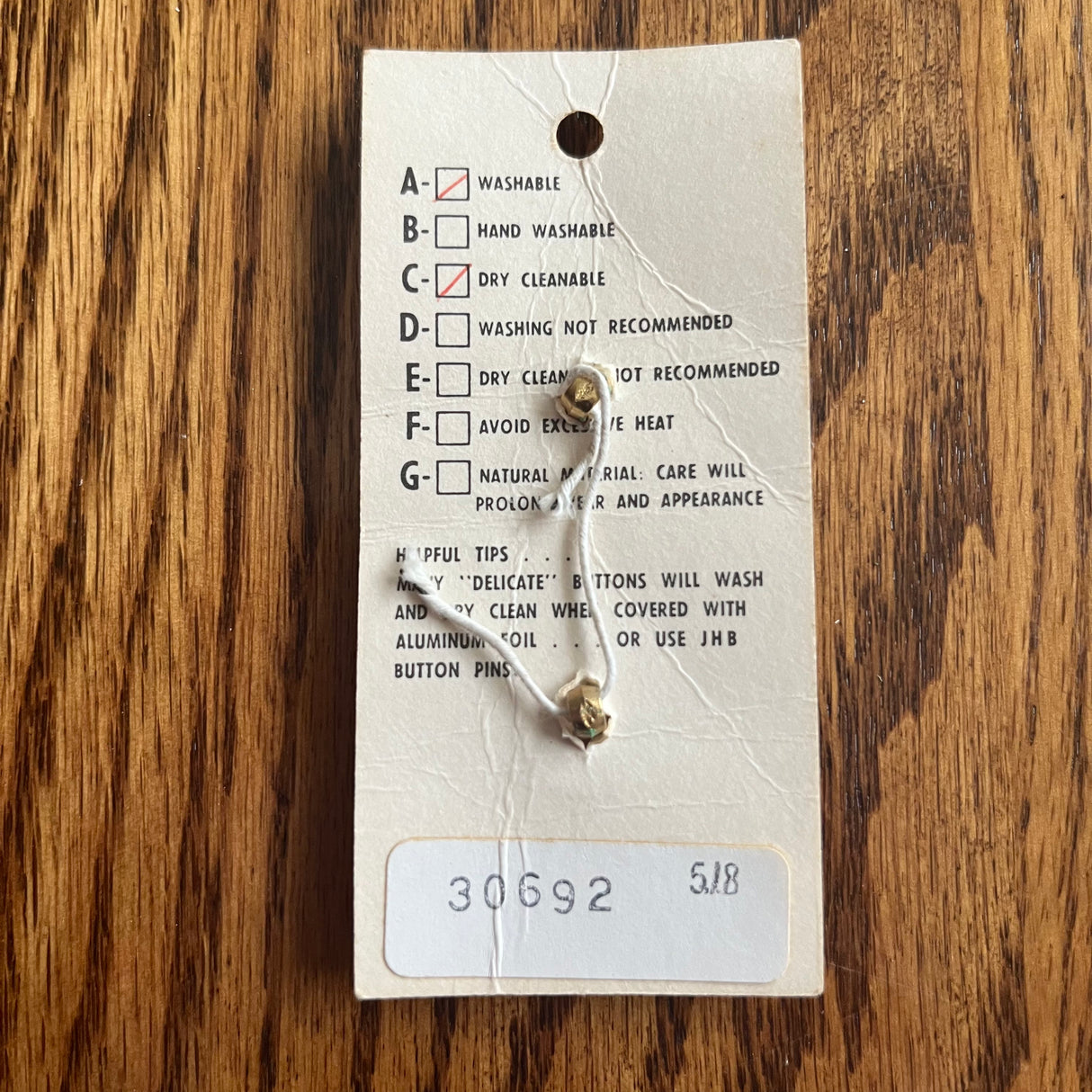 1980’s JHB Imports MOP style Buttons - Black and Gold tone - 9/16" - on card