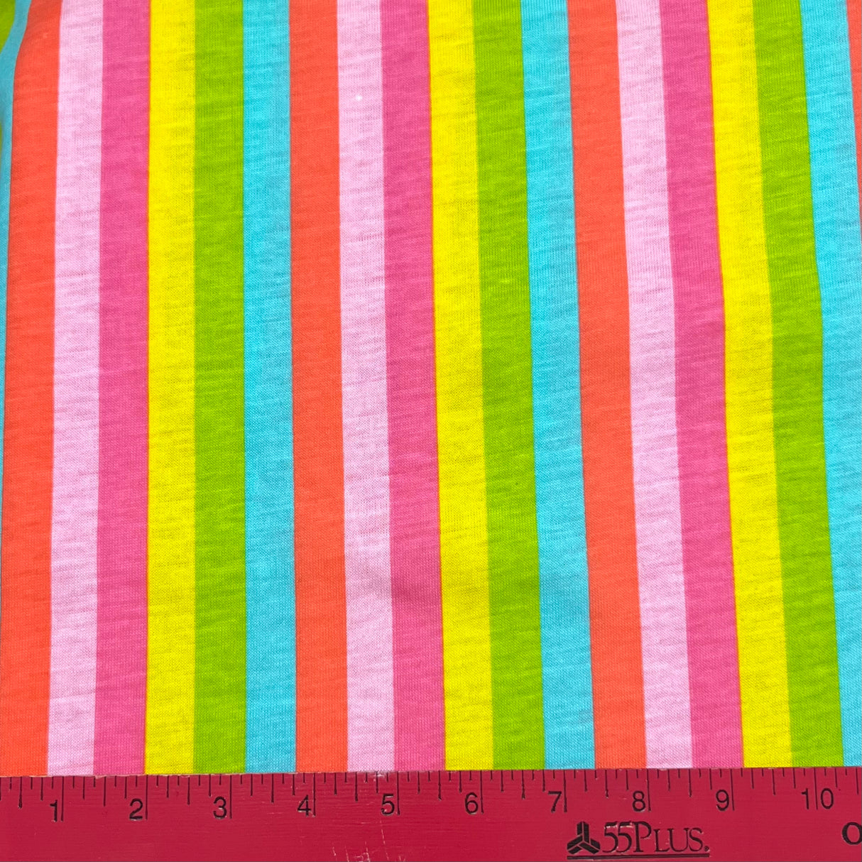 1970's Bright Stripe Cotton Blend Knit Fabric - Piece (P162)